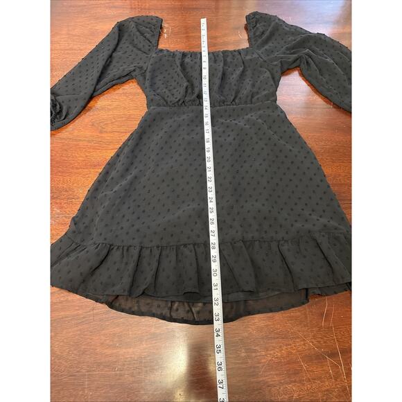 Speechless Milkmaid Whimsigoth Mini Dress Size M Sheer Sleeve Swiss Dot Hoco - Picture 6 of 8